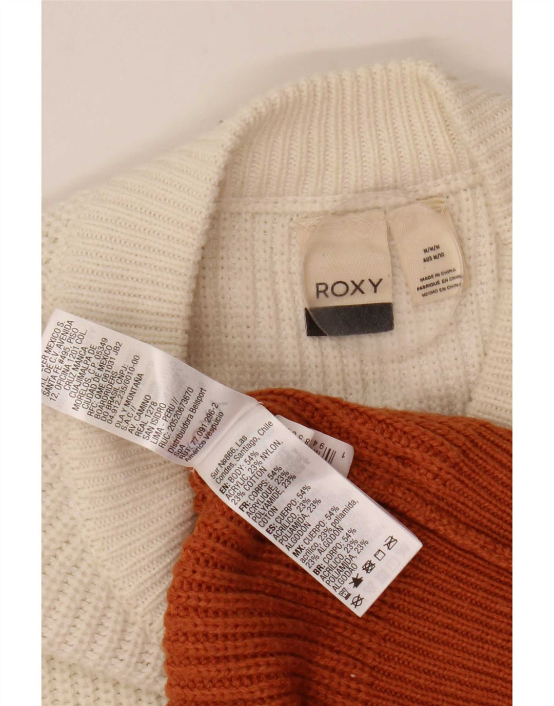 Roxy Pull à col bateau pour femme UK 14 Medium Multicolore Colourblock