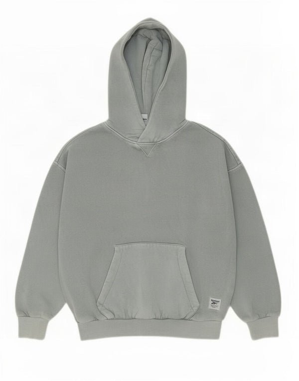 Reebok Pull à capuche surdimensionné pour femme UK 4/6 XS Gris Coton