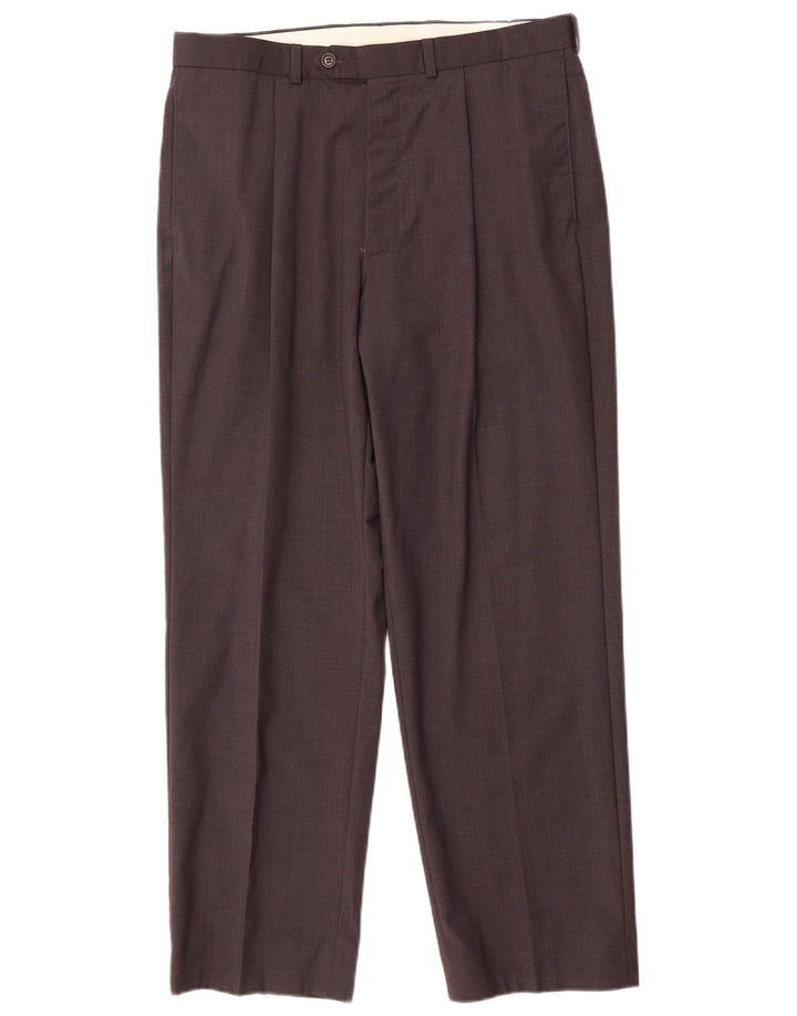 Marks & Spencer Pantalon de Costume Pegged Homme W34 L29 Gris Laine