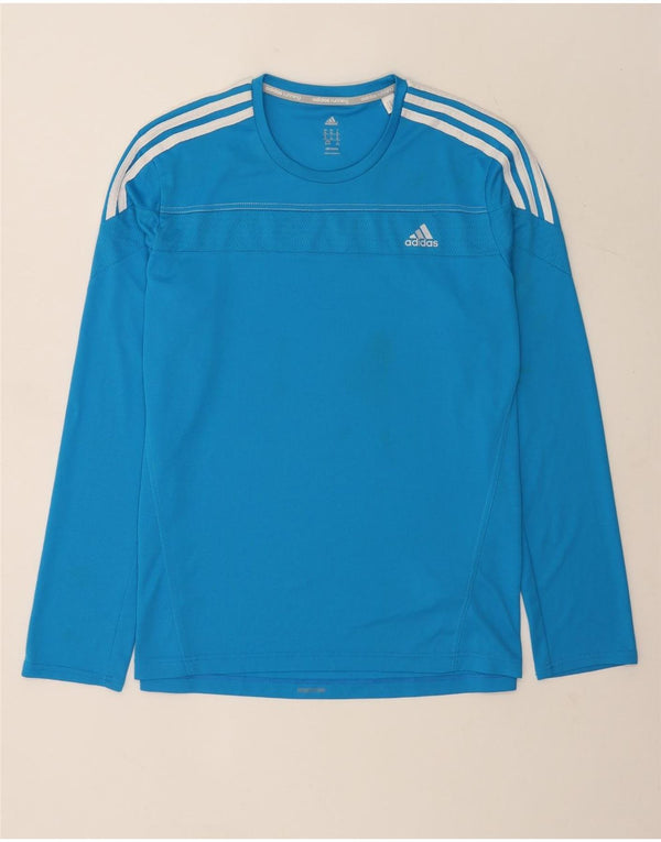 Adidas Hommes Climalite Top Manches Longues XL Bleu Polyester