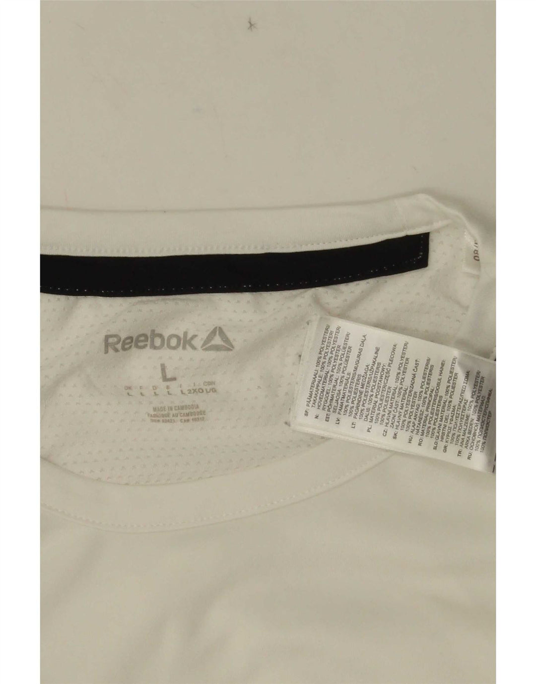 Reebok T-Shirt Homme Haut Large Blanc Colorblock Polyester