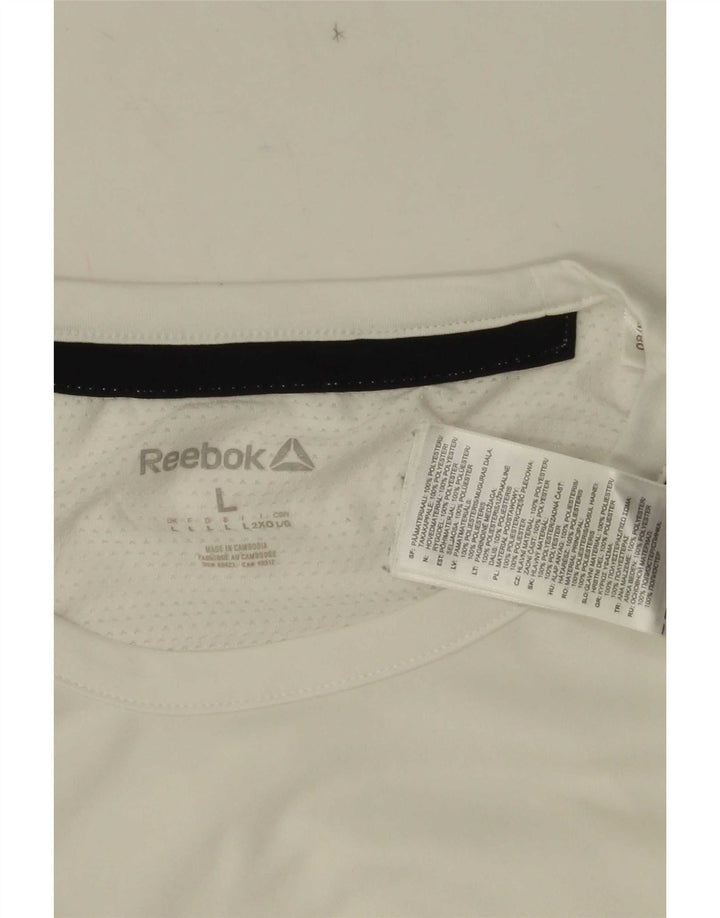 Reebok T-Shirt Homme Haut Large Blanc Colorblock Polyester