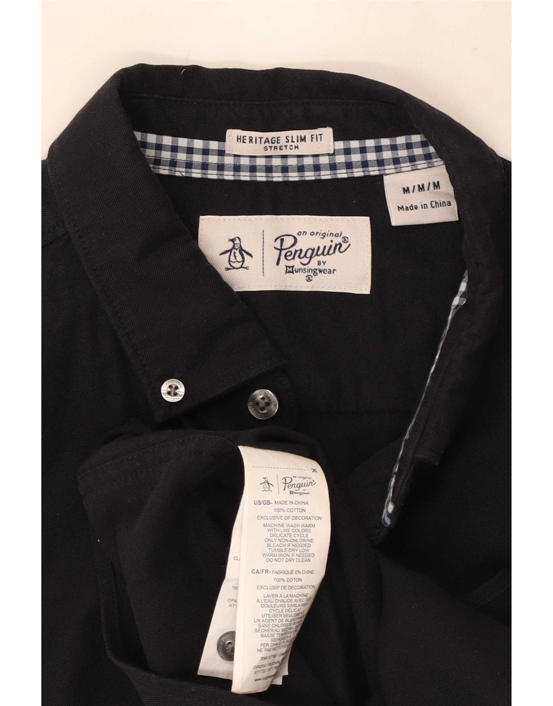 Penguin Chemise Slim Fit Heritage Homme Bleu Marine Moyen Coton