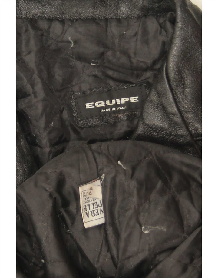 Veste blazer en cuir à 3 boutons pour femme Equipe IT 44 Cuir noir moyen