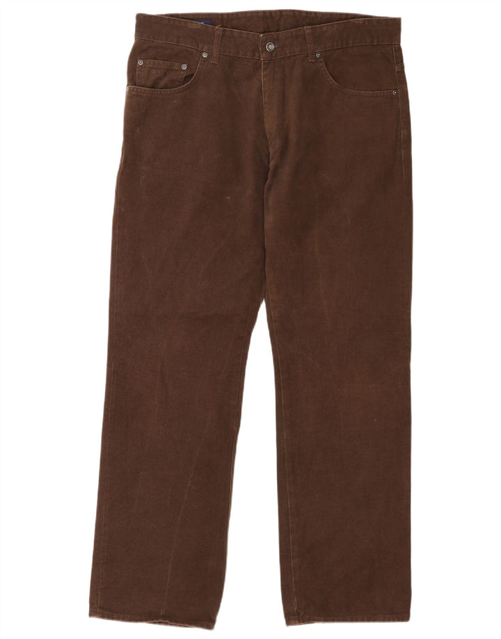 Gant Pantalon décontracté régulier pour homme W36 L32 Marron Coton