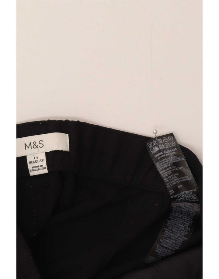Marks & Spencer Pantalon de costume régulier pour femme UK 14 Medium W32 L29 Noir