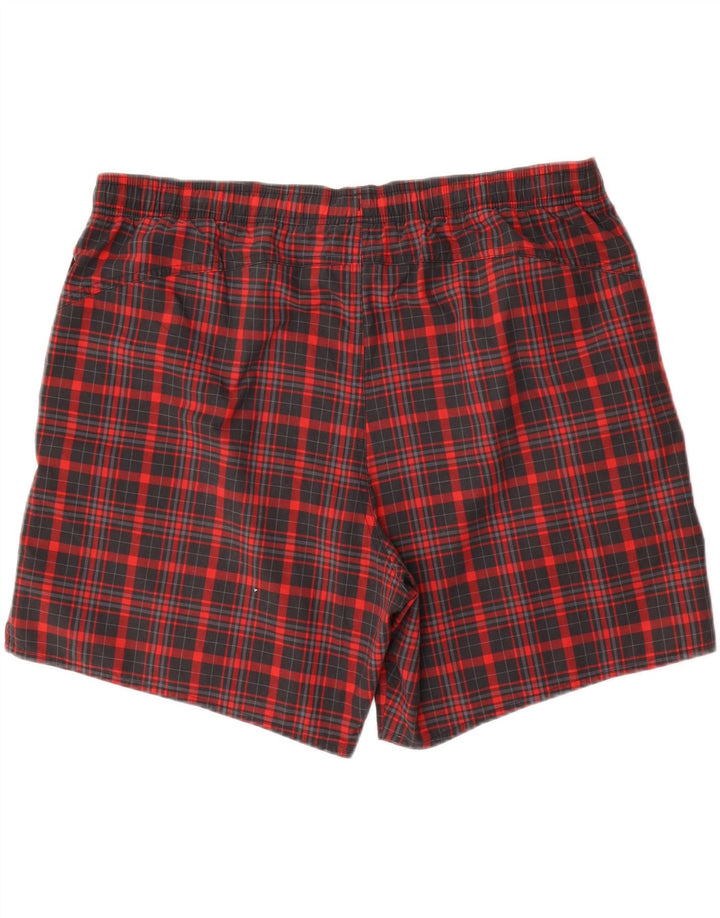 Adidas Short de bain pour homme XL Rouge à carreaux Polyester