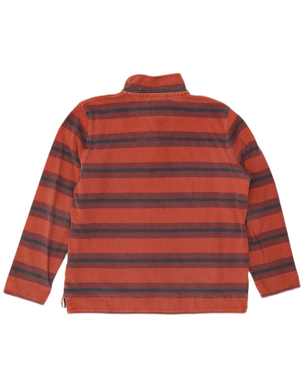 Crew Clothing Sweat-shirt à col zippé pour homme XL en coton rayé rouge