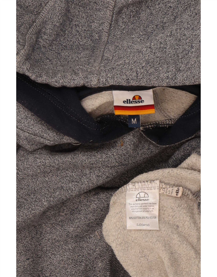 Ellesse Pull à capuche graphique en coton moucheté gris moyen homme