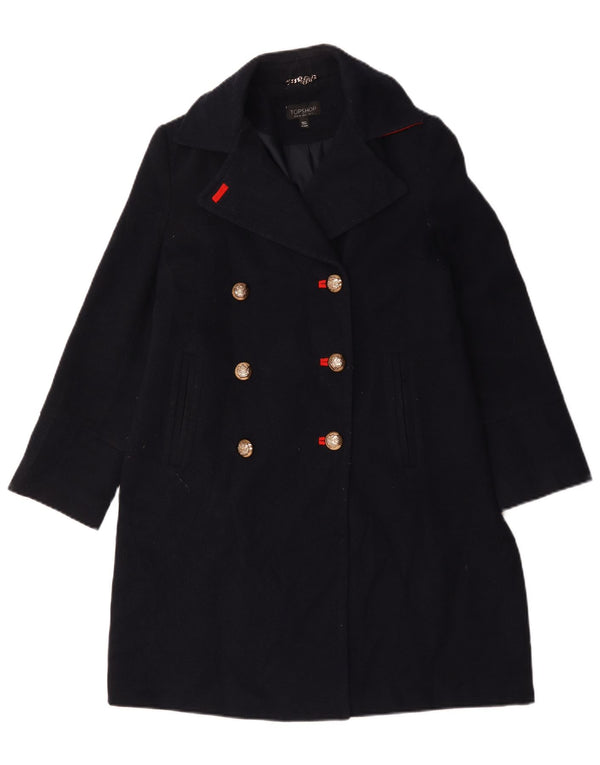 Topshop Manteau croisé surdimensionné pour femme UK 6 XS Bleu marine Polyester