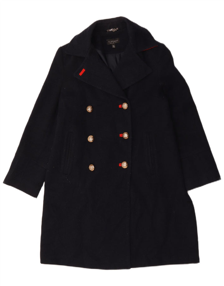 Topshop Manteau croisé surdimensionné pour femme UK 6 XS Bleu marine Polyester