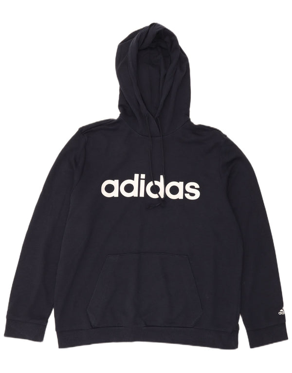 Adidas Pull à capuche graphique pour femme UK 20/22 XL Bleu marine Coton