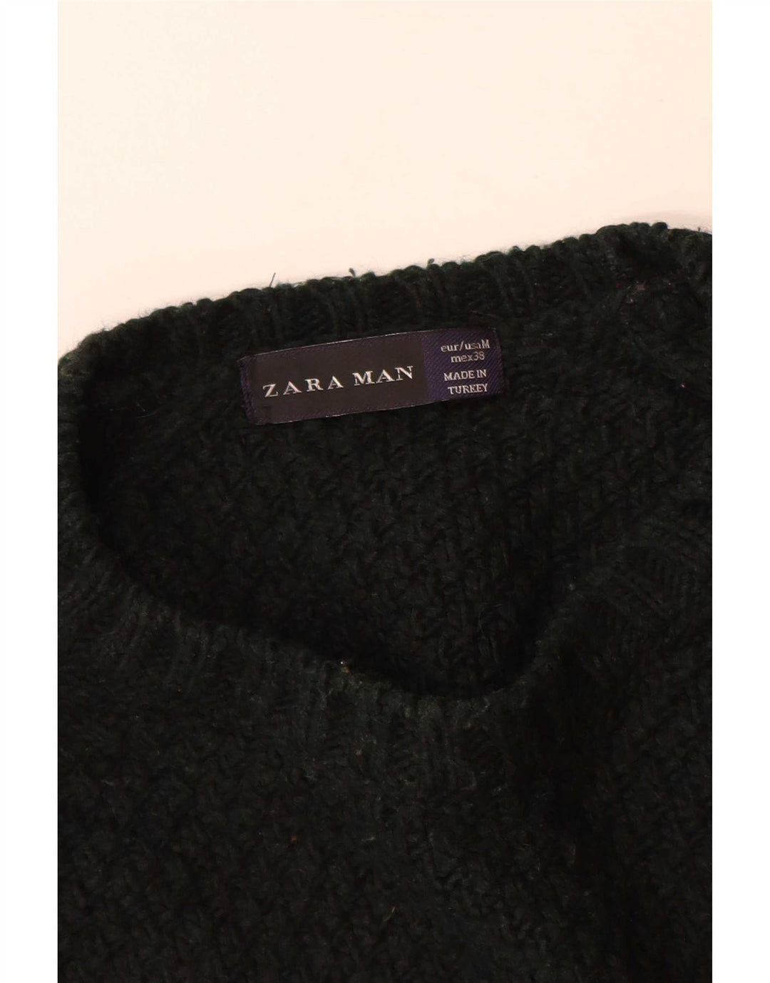Zara Homme Pull Col Ras Du Cou Acrylique Noir Moyen