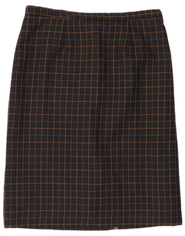 VINTAGE Jupe droite femme W34 Grand carreaux noirs