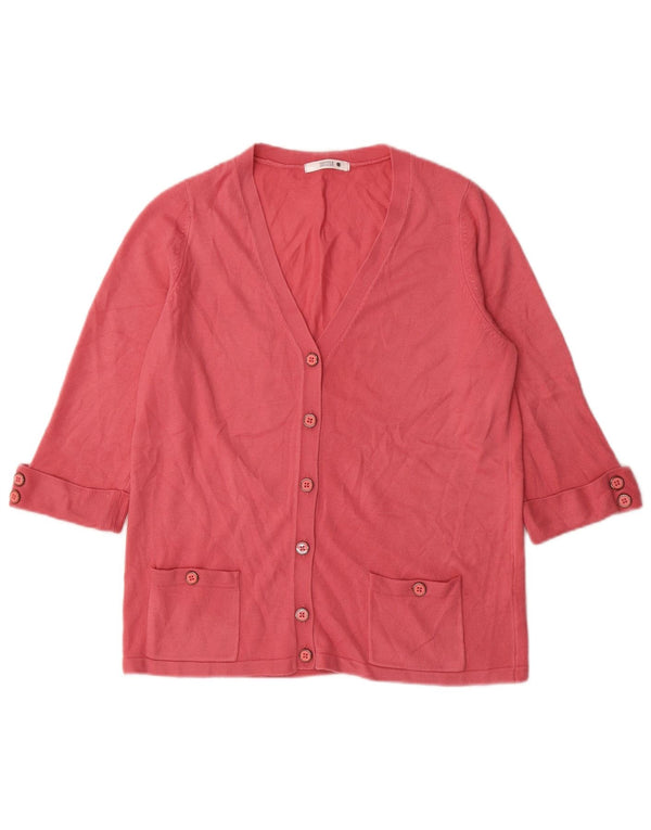 Marks & Spencer Pull cardigan à manches 3/4 pour femme UK 16 Grand acrylique rose
