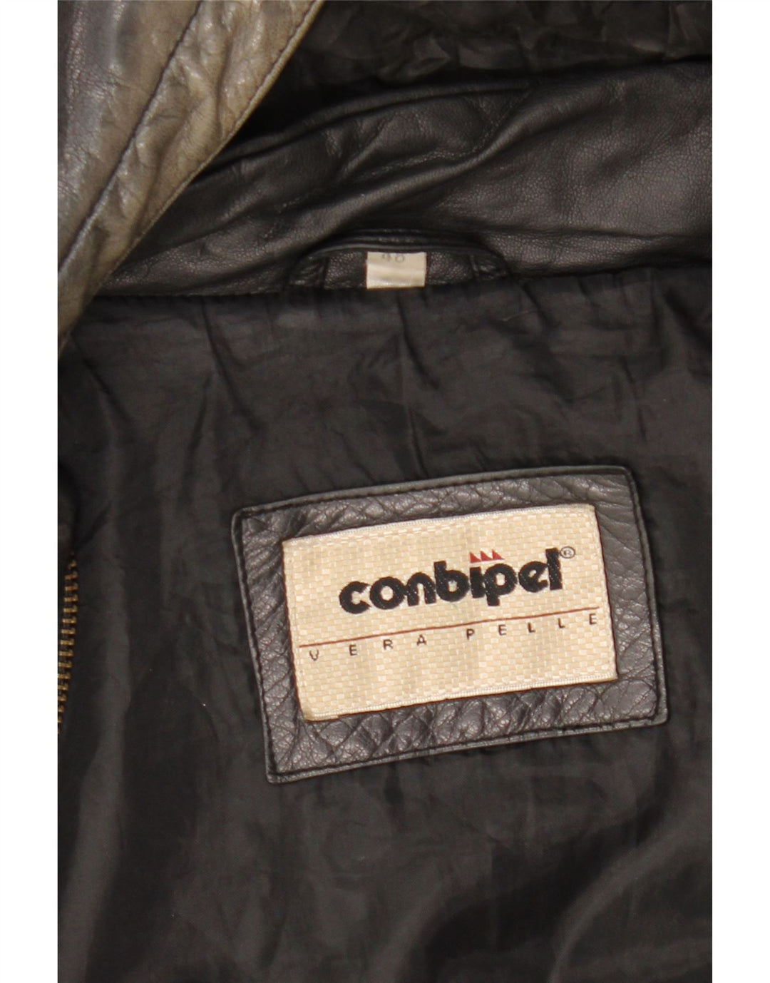 Conbipel Veste en cuir à capuche coupe ample pour homme IT 48 Cuir noir moyen