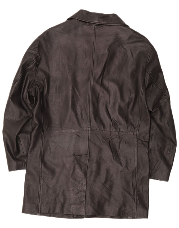 manteau en cuir homme vintage UK 36 Petit Noir