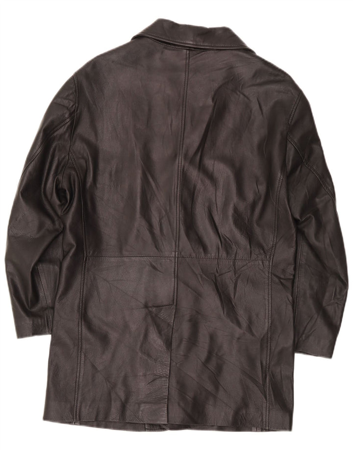 manteau en cuir homme vintage UK 36 Petit Noir