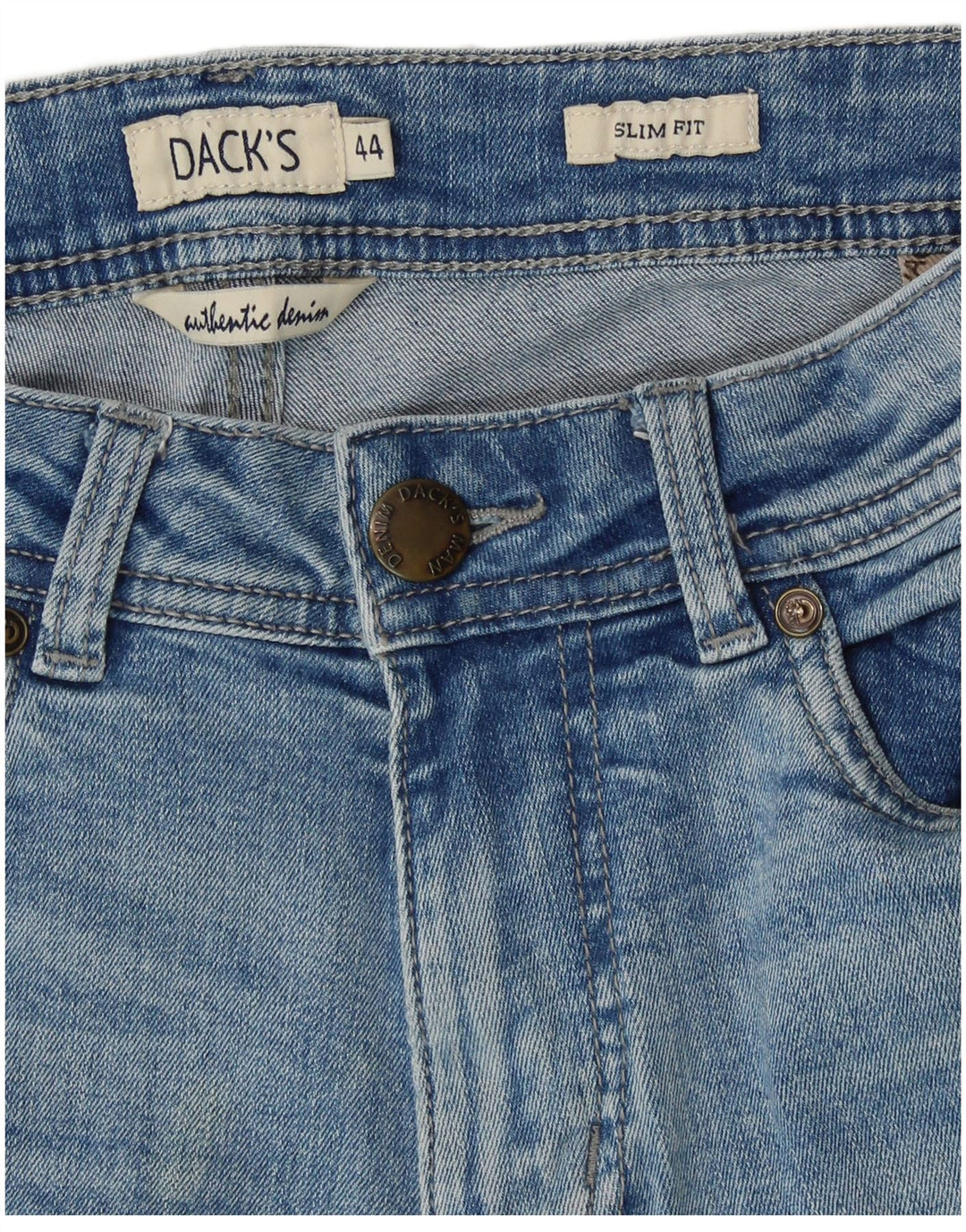 Dack's Jean Slim Femme IT 44 Medium W30 L31 Bleu Coton