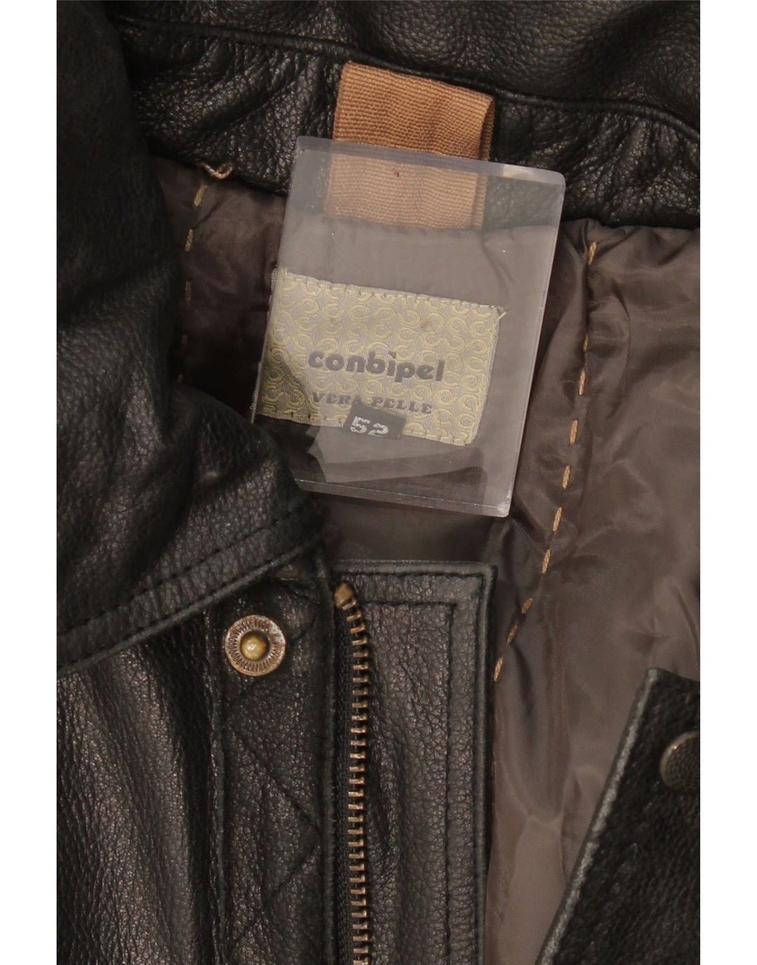 CONBIPEL Manteau en Cuir à Capuche Homme IT 52 Grand Cuir Marron