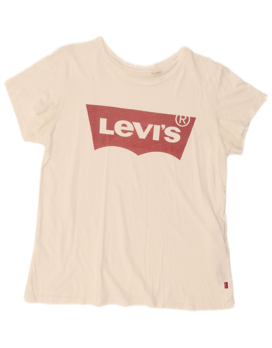LEVI'S T-shirt graphique pour femme UK 16 Large Blanc Coton