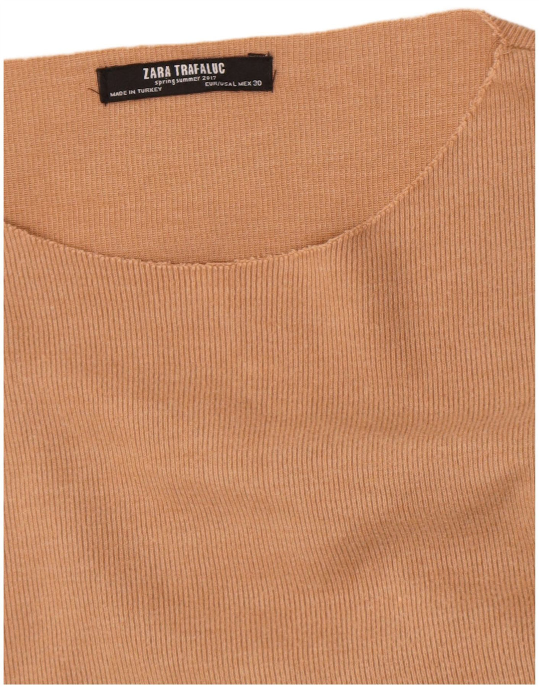 Zara Femme Trafaluc Top Manches Longues UK 16 Large Beige