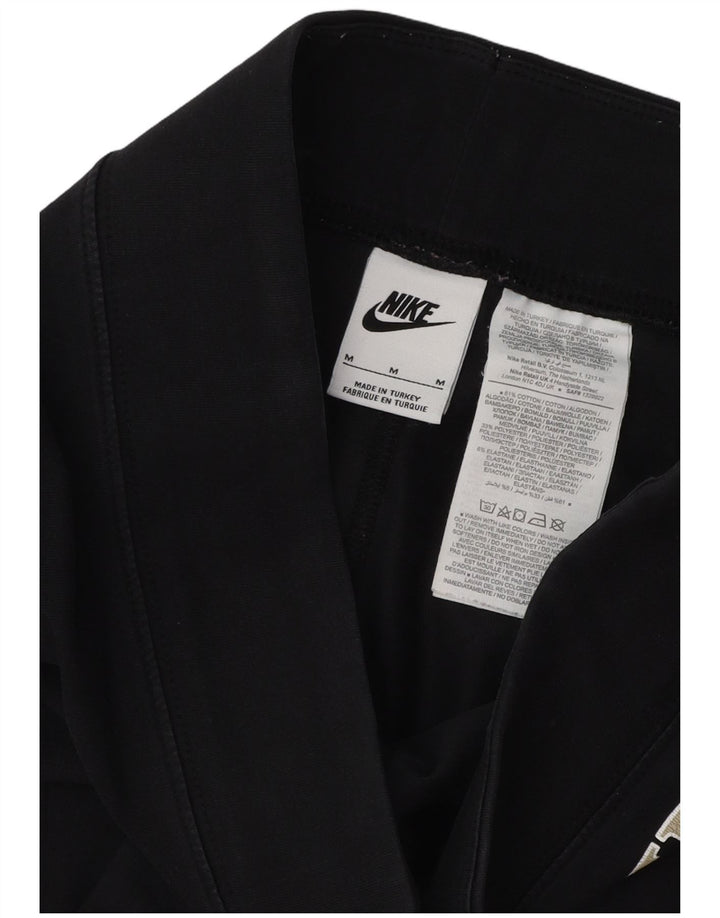 NIKE Leggings graphiques pour femmes UK 14 coton noir moyen