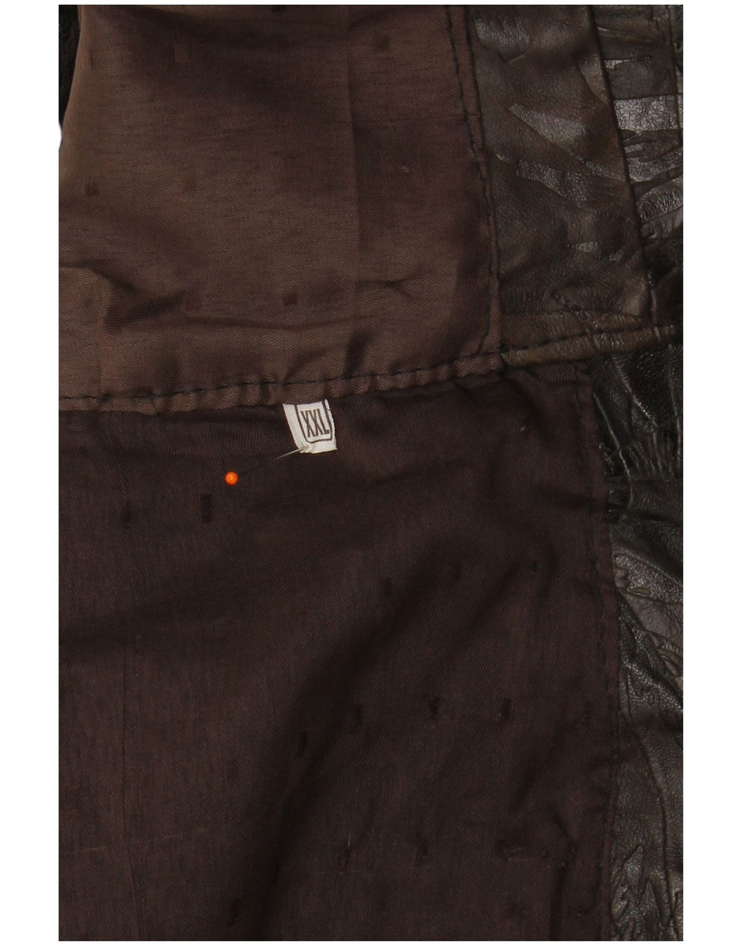 VINTAGE Gilet en cuir homme 2XL Patchwork marron