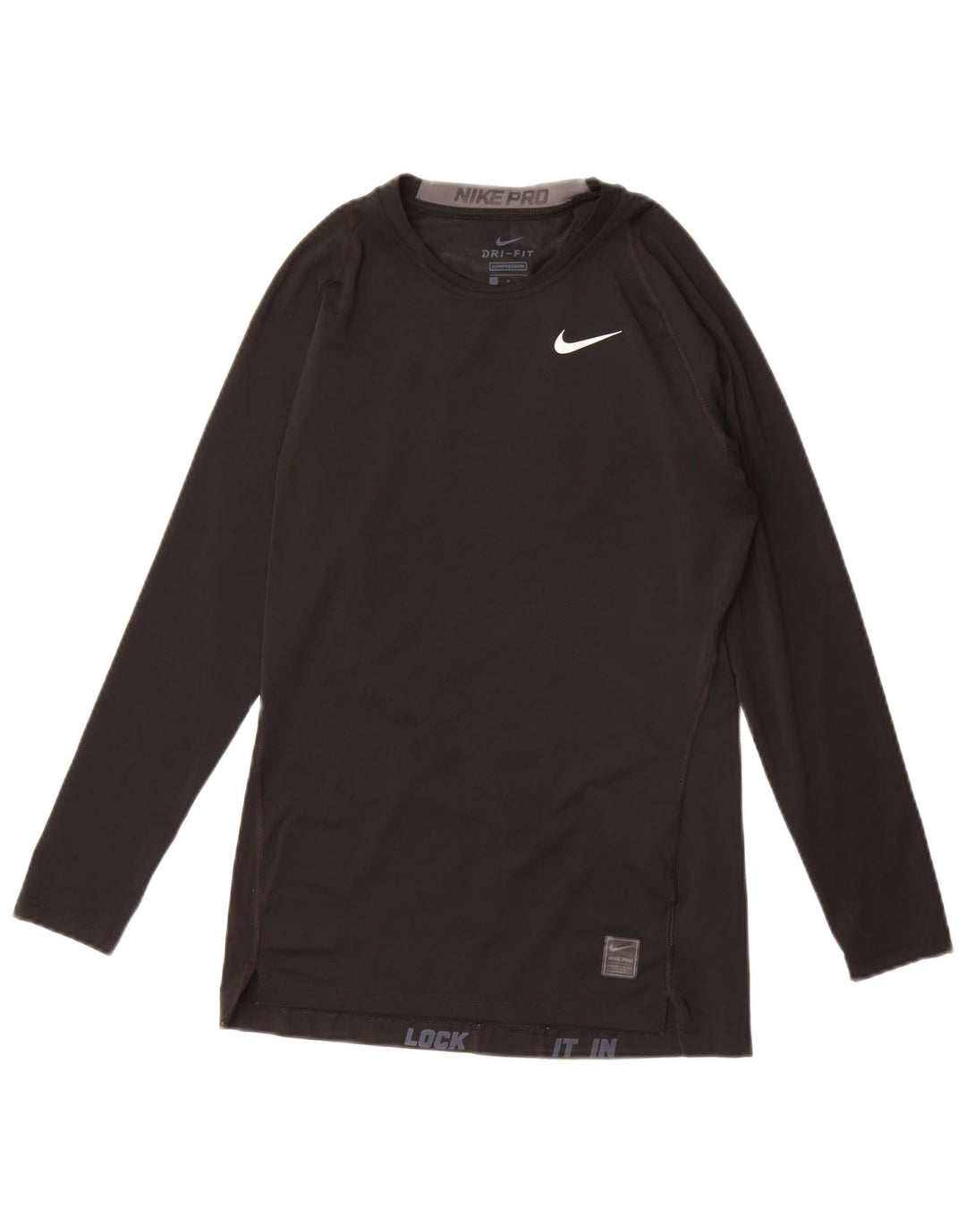 NIKE Haut Dri Fit Graphic à manches longues pour homme en polyester noir moyen