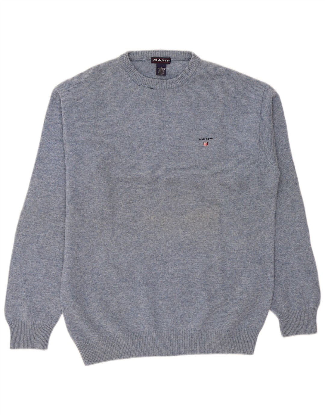Gant Pull à col rond pour homme en laine d'agneau Bleu Large