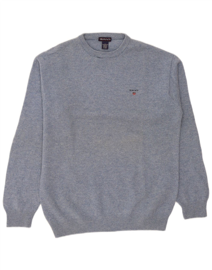 Gant Pull à col rond pour homme en laine d'agneau Bleu Large