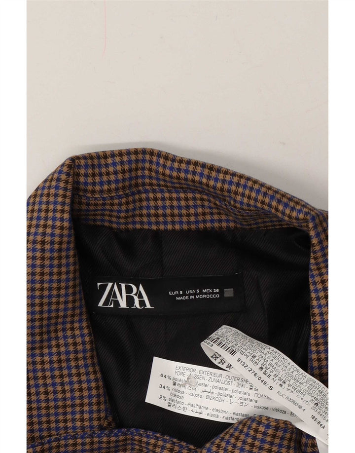 Zara Veste blazer surdimensionnée pour femme UK 10 Petit pied-de-poule multicolore