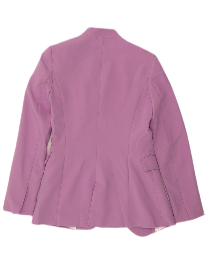 Zara Veste Blazer Ouverte Femme UK 6 XS Violet Polyester