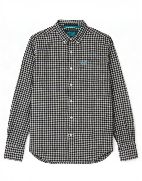Superdry Chemise Flanelle Homme Noir Moyen Vichy Coton