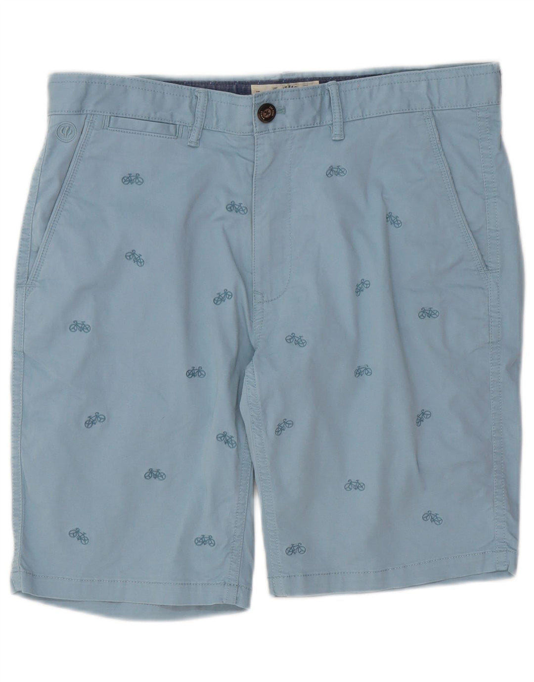 Fat Face Short Chino Homme W34 Grand Bleu Tacheté Coton