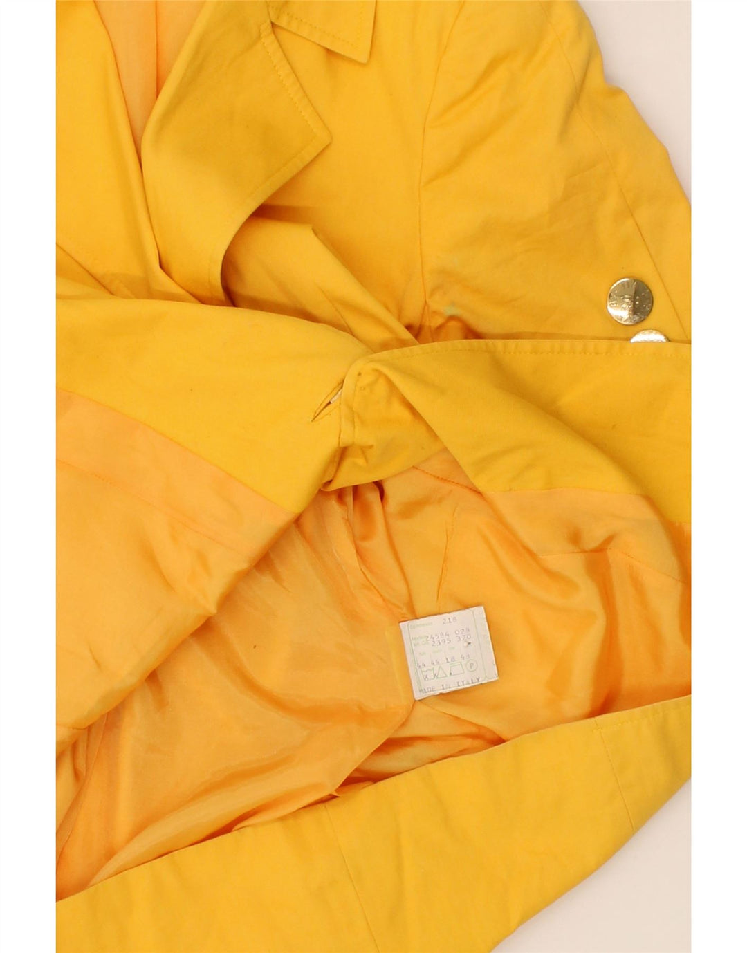 RENATO BALESTRA Womens 4 Button Blazer Jacket IT 44 Medium Yellow Cotton Vintage Renato Balestra and Second-Hand Renato Balestra from Messina Hembry 