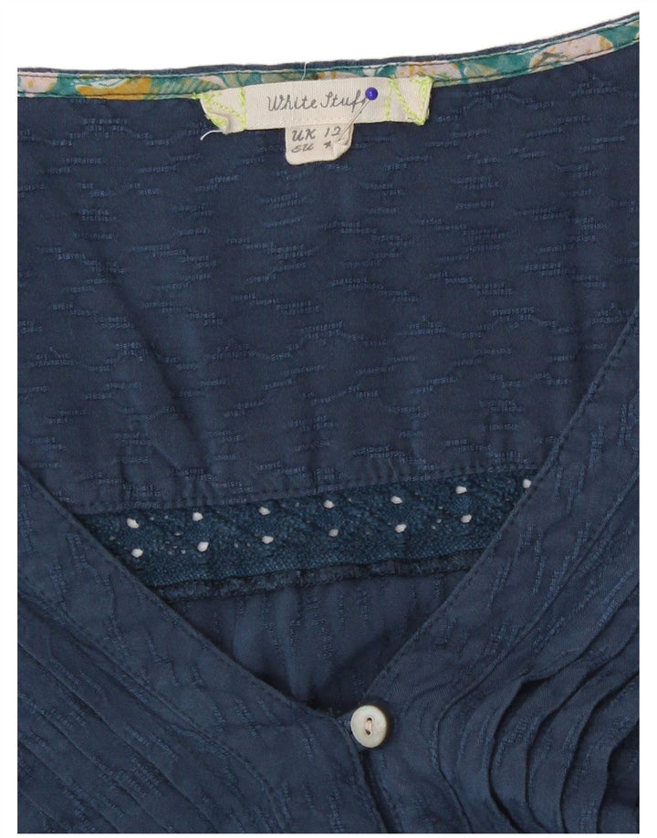 Robe à volants à manches longues White Stuff pour femme UK 42 Bleu moyen Viscose