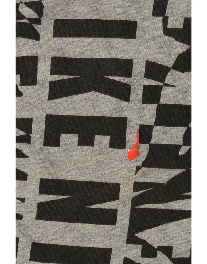 NIKE Sweat-shirt graphique pour femme UK 14 Coton gris moyen