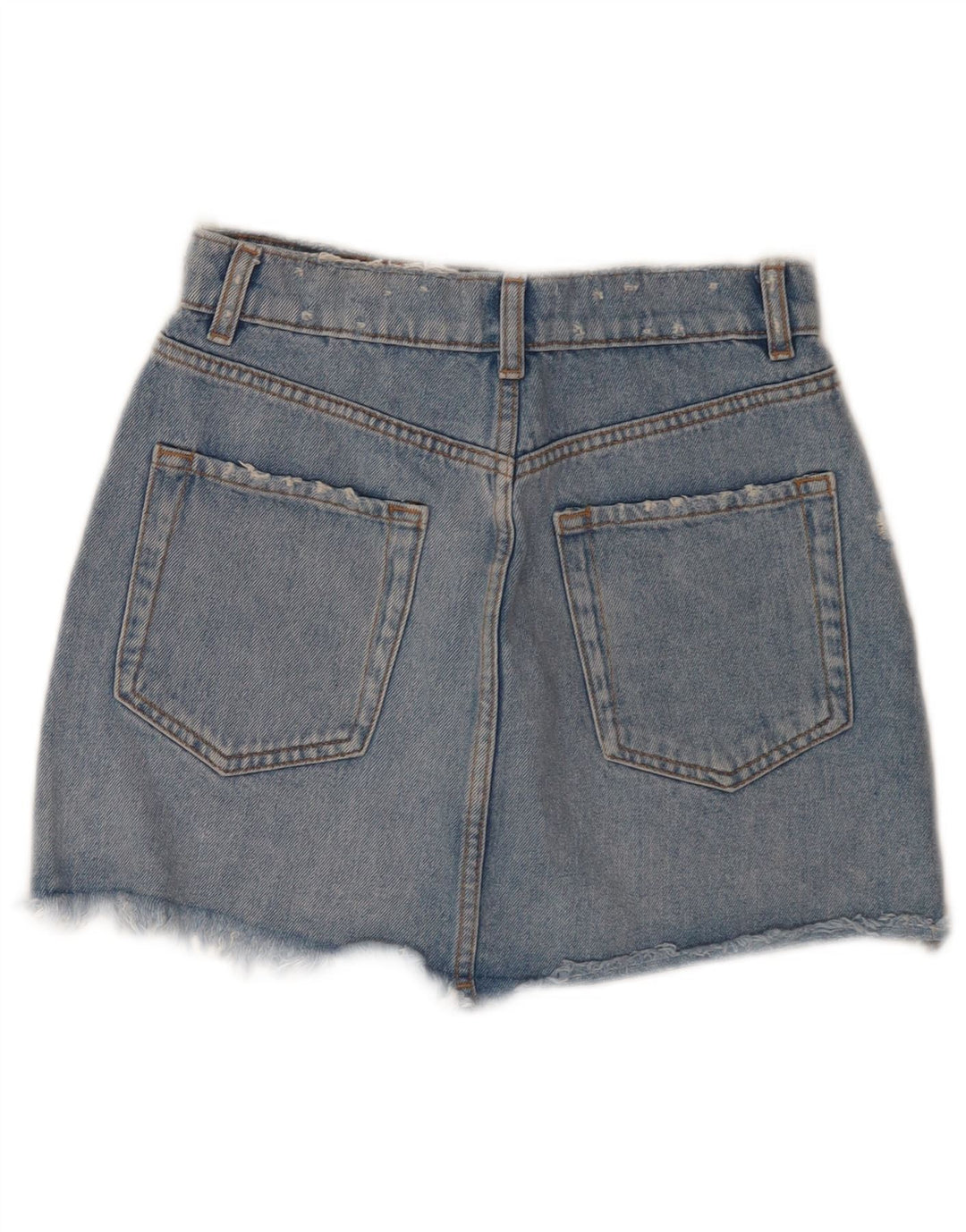 Zara Short en jean vieilli pour femme Petit W26 Bleu