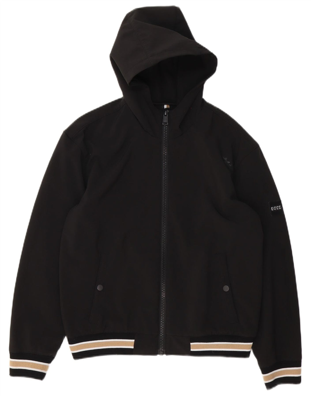 Hugo Boss Veste bomber à capuche pour garçon 13-14 ans Petit Noir Rayé