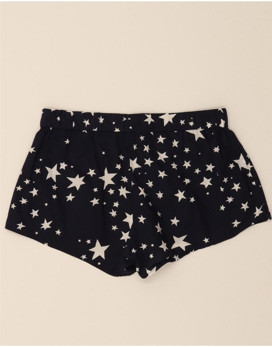 J. CREW Womens Abstract Pattern Sport Shorts UK 10 Small Navy Blue Cotton Vintage J. Crew and Second-Hand J. Crew from Messina Hembry 