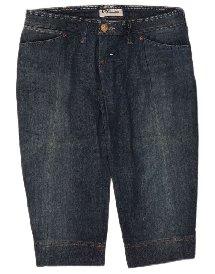 Lee Femme Crystal Capri Jeans W30 L16 Bleu Marine Coton