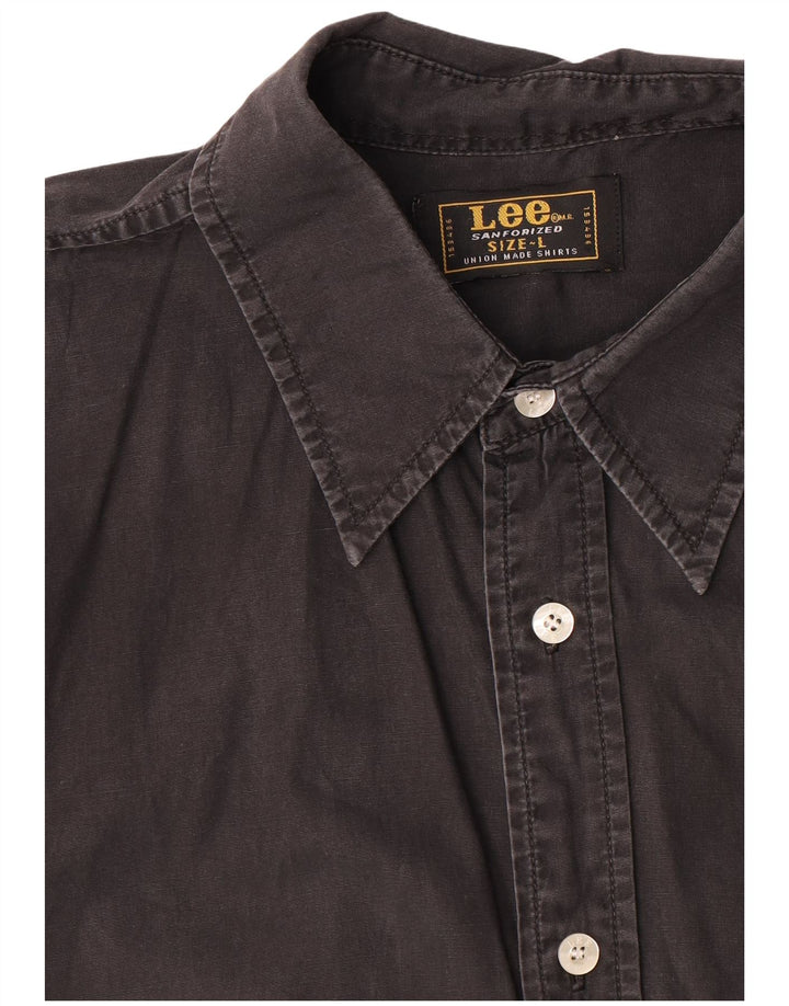 Lee Chemise à manches courtes pour hommes, grand coton noir