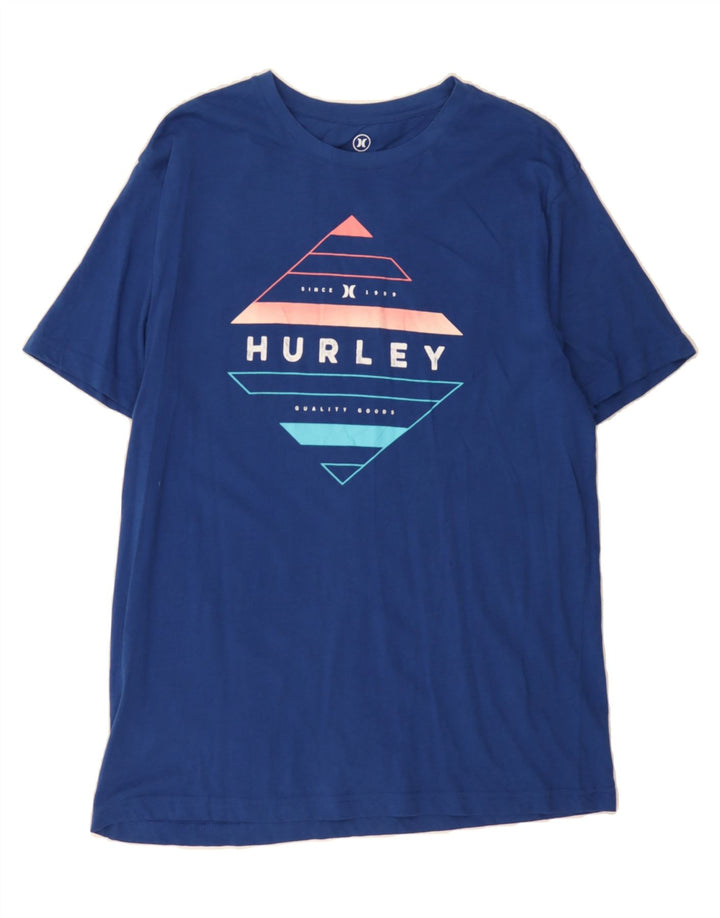 HURLEY Mens Graphic T-Shirt Top Medium Blue Cotton Vintage Hurley and Second-Hand Hurley from Messina Hembry 