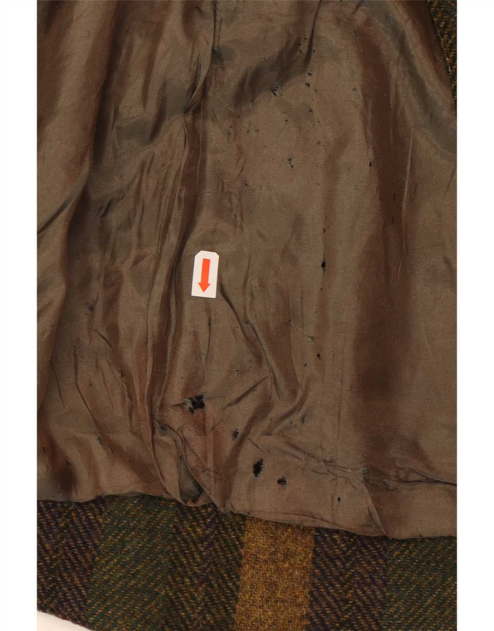 vintage Womens Bomber Jacket UK 16 Grande laine rayée kaki