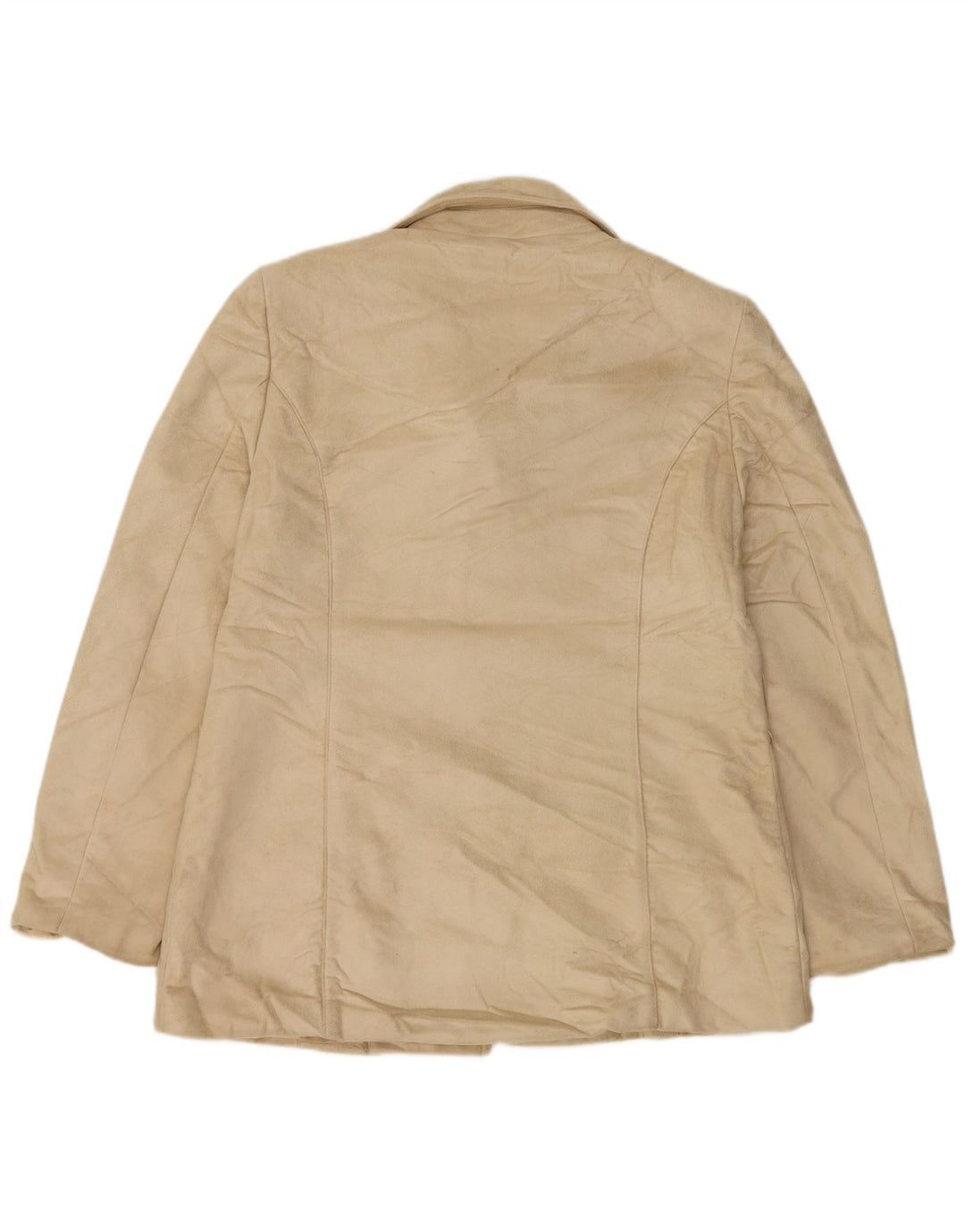 CALVIN KLEIN Veste blazer à 3 boutons pour femme UK 16 Large Beige Polyester