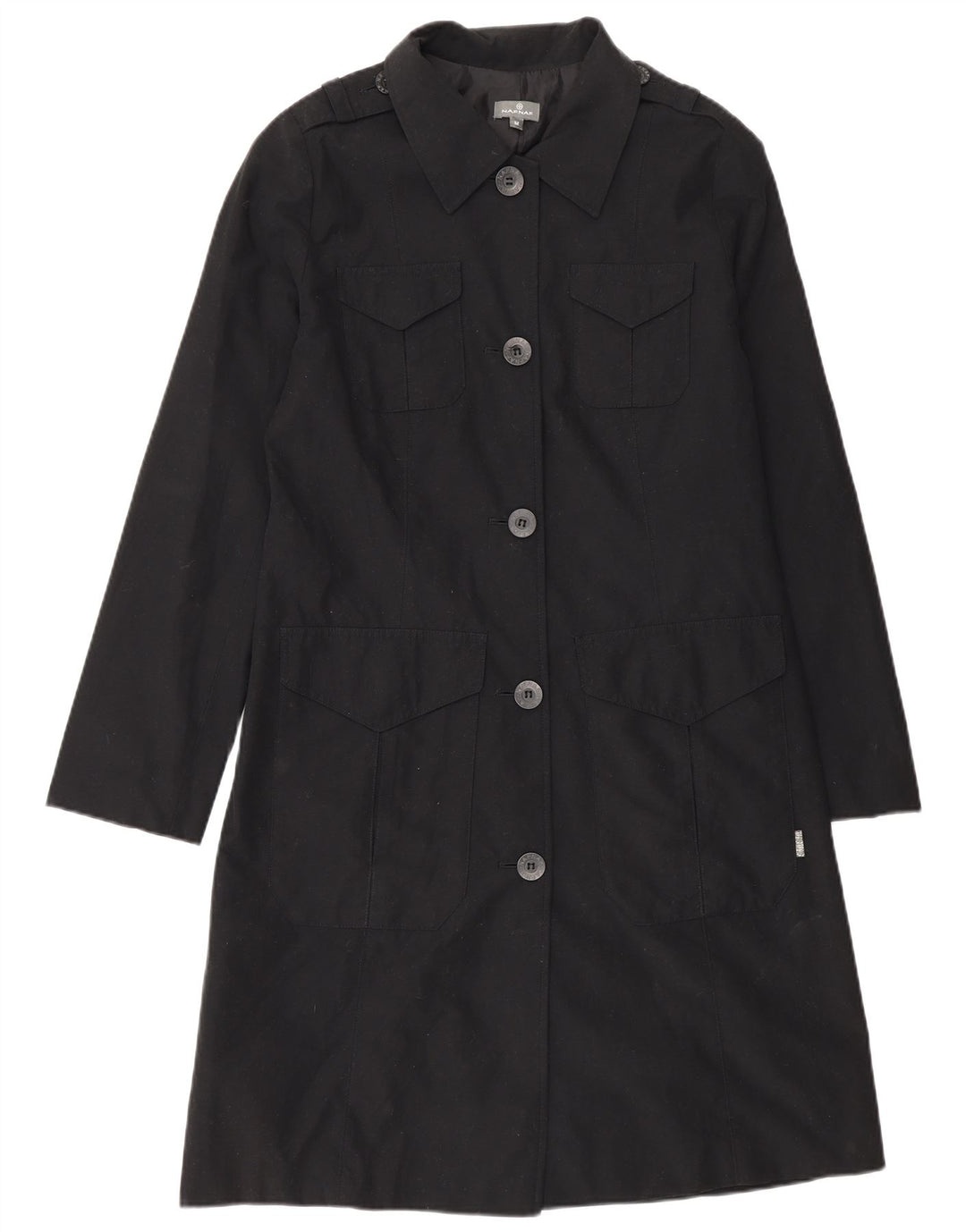 Naf Naf Pardessus militaire pour femme UK 12 Medium Noir Polyester