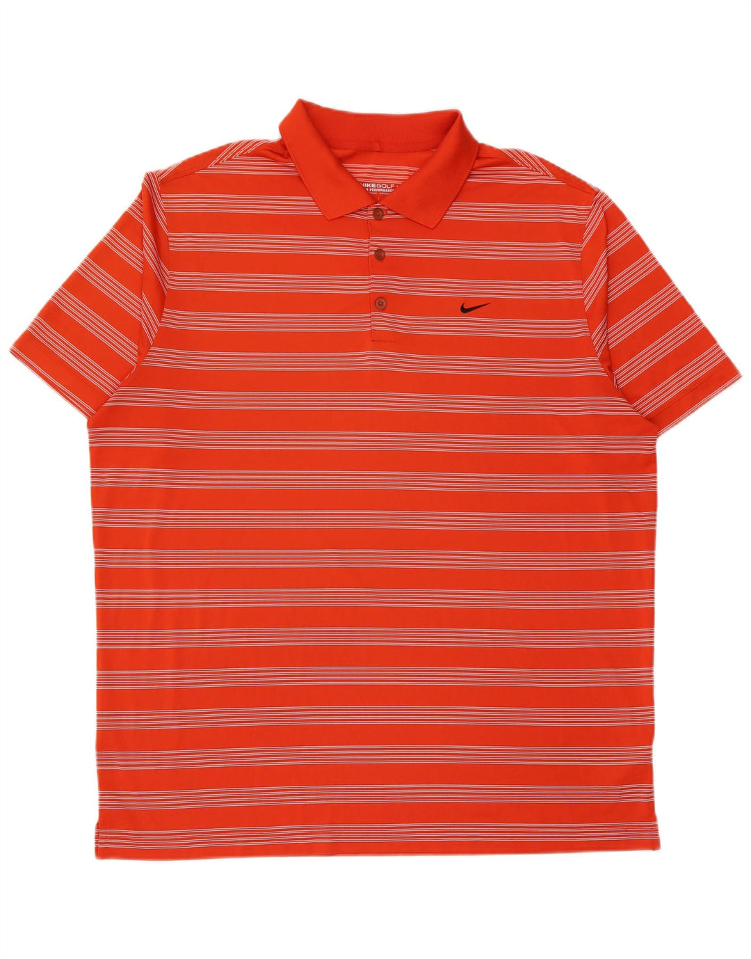 Nike Polo Dri Fit pour homme 2XL en polyester rayé orange