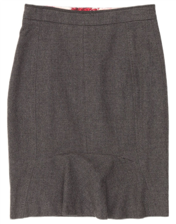 Ted Baker Jupe crayon pour femme Taille 1 XS W26 Laine vierge grise