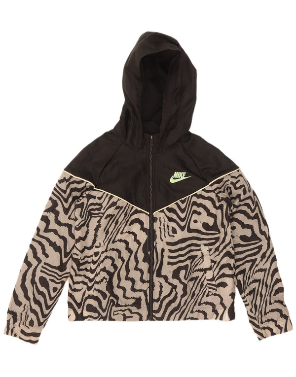 Nike Veste de survêtement à capuche pour fille 13-14 ans XL Noir Imprimé animal
